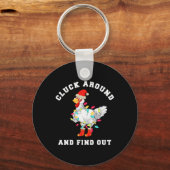 Porte-clés Cluck Around And Find Out Fun Christmas Chicken (Recto)