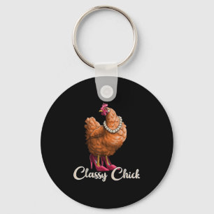 Porte-clés Cly Chick Shirt Drôle Chicken Girl Hen Lover Farm