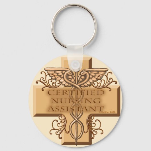 Porte-clés CNA Caduceus custom name Keychain (Recto)
