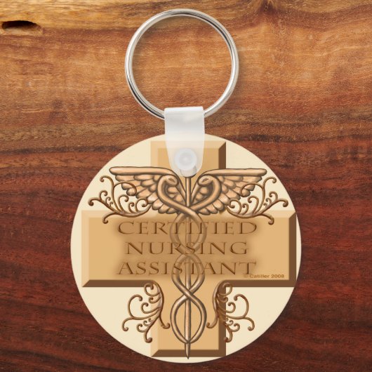 Porte-clés CNA Caduceus custom name Keychain (Recto)