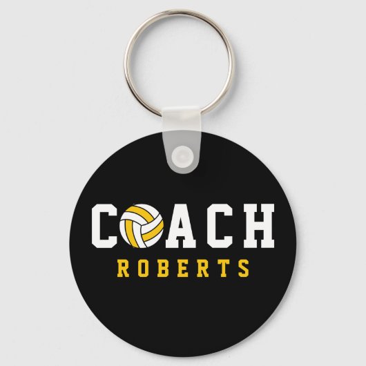 Porte-clés COACH de volley-ball [nom personnalisé] (Recto)