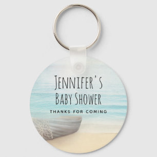 Porte-clés Coastal Beach Scene Nautical Baby Shower Thanks