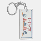 Porte-clés Coastal Nautical Beach Flags Monogram (Devant gauche)
