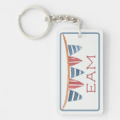 Porte-clés Coastal Nautical Beach Flags Monogram (Devant)