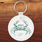 Porte-clés Coastal Watercolor Crab Monogram (Recto)