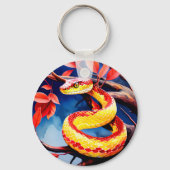 Porte-clés Cobra avec des écailles rouge et jaune vibrantes d (Recto)