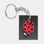 Porte-clés Coccinelle ; Fibre de carbone de Faux (Devant gauche)