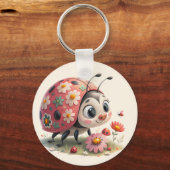 Porte-clés coccinelle florale (Recto)