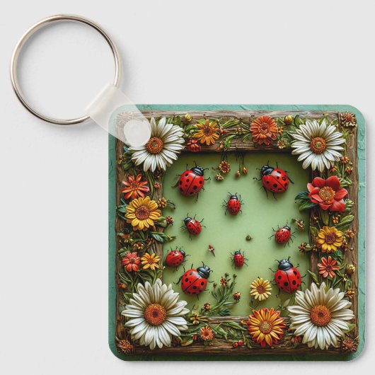 Porte-clés Coccinelles colorées (Recto)