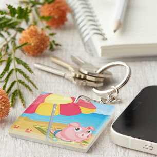 Porte-clés Cochon Au Porte - clé De Plage