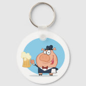 Porte-clés Cochon avec pinte de bière Porte - clé (Verso)