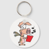 Porte-clés Cochon Chantant D'Un Livre Rouge (Verso)