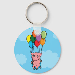 Porte-clés Cochon de ballons volants