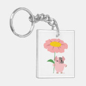 Porte-clés Cochon De Cartoon Cute Avec Porte - clé Acrylique (Devant gauche)
