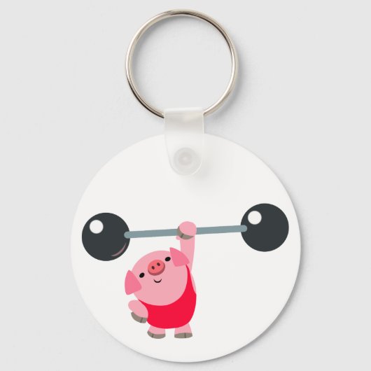 Porte-clés cochon de dessin animé de musculation m (Recto)