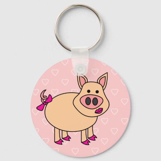 Porte-clés Cochon de dessin mignon (Recto)