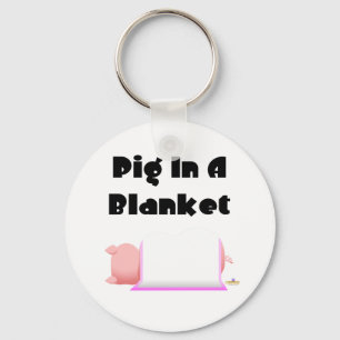 Porte-clés Cochon De Dormir Pink Blanket Cochon Dans Une Couv