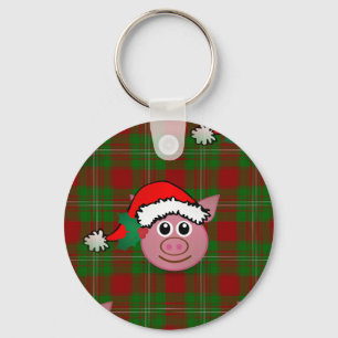 Porte-clés cochon de noël