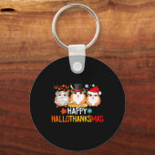 Porte-clés Cochon d'Inde Halloween Thanksgiving Noël (Recto)