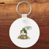 Porte-clés Cochon d'Inde malicieux Saint-Patrick (Recto)