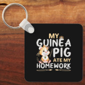 Porte-clés Cochon d'Inde Mignon a Mangé Mon Devoir (Recto)
