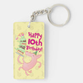 Porte-clés Cochon Drôle Ajouter L'âge Géant Gâteau D'annivers (Dos)