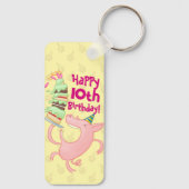 Porte-clés Cochon Drôle Ajouter L'âge Géant Gâteau D'annivers (Verso)