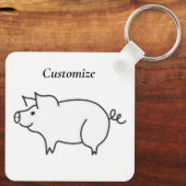 Porte-clés Cochon Drôle Sourire Thunder_Cove (Verso)