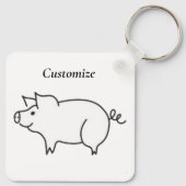 Porte-clés Cochon Drôle Sourire Thunder_Cove (Dos)