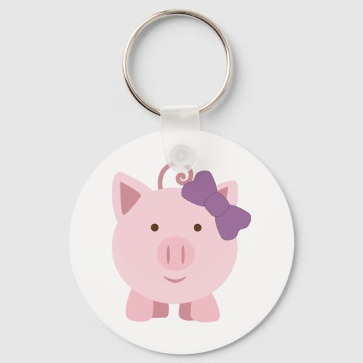 Porte-clés Cochon fille mignonne (Recto)