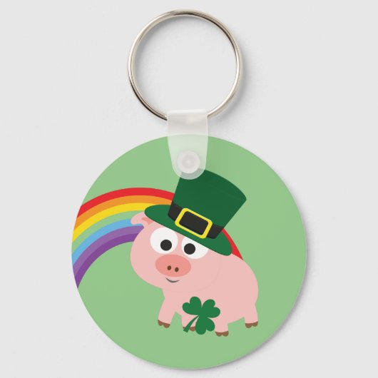 Porte-clés Cochon Leprechaun mignon (Recto)
