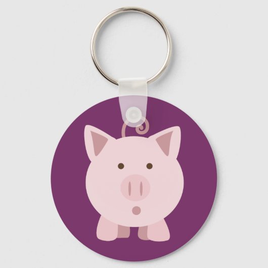 Porte-clés Cochon mignon surpris (Recto)