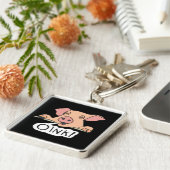 Porte-clés Cochon rose (Côté)