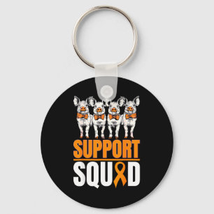 Porte-clés Cochon Ruban Orange Soutien à la sensibilisation à
