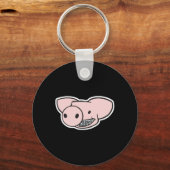 Porte-clés cochon souriant avec accolades (Recto)