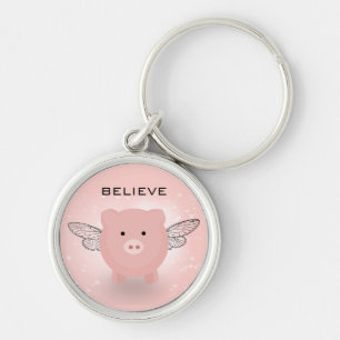 Porte-clés Cochon volant mignon