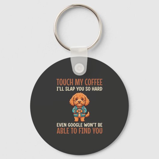 Porte-clés Cockapoo Amoureux de Café Drôle (Recto)