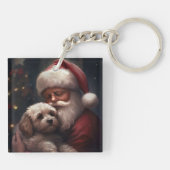 Porte-clés Cockapoo avec le Père Noël Noël Festif (Dos)