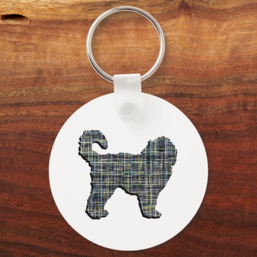 Porte-clés Cockapoo Chien Jaune et Grille Noire (Verso)