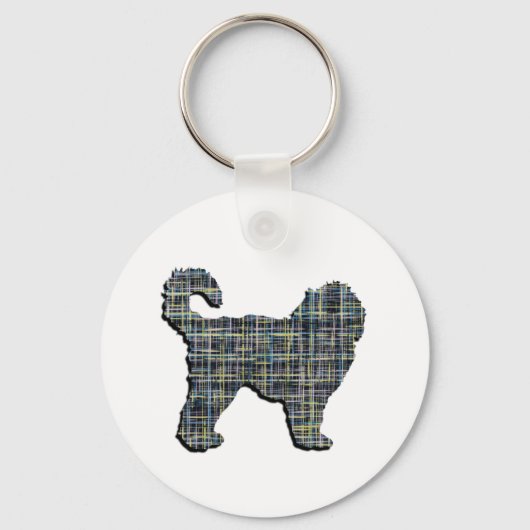 Porte-clés Cockapoo Chien Jaune et Grille Noire (Verso)