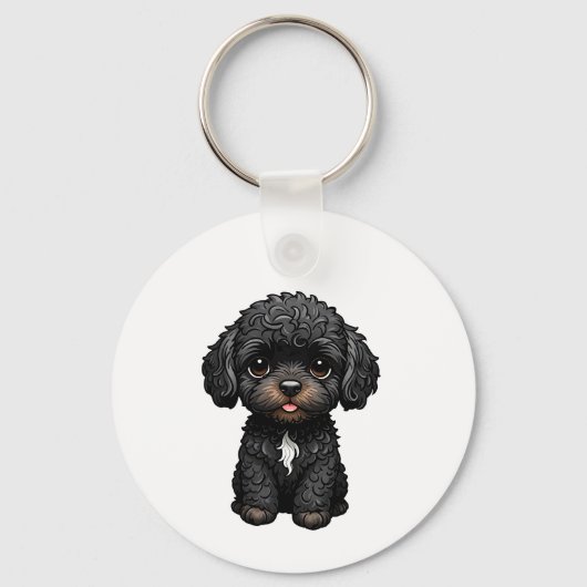 Porte-clés Cockapoo noir (Recto)