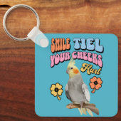 Porte-clés Cockatiel Parrot gai (Recto)