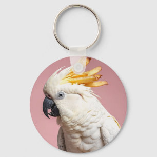 Porte-clés Cockatoo Drôle Avec Crest Fries Français
