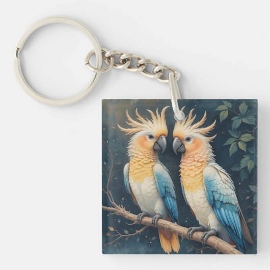 Porte-clés Cockatoo Parrot Couple (Devant)