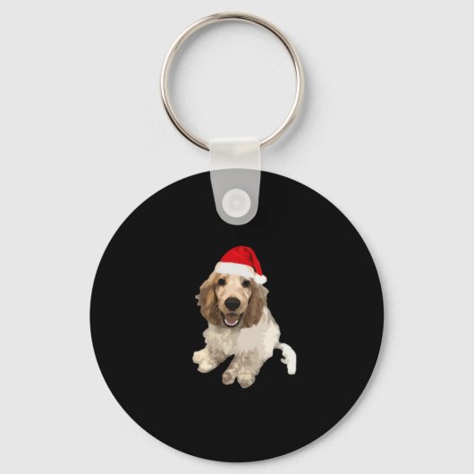Porte-clés Cocker de Noël Spaniel (blanc) Essential T-Shirt (Recto)
