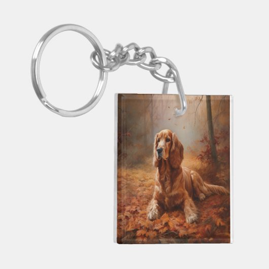Porte-clés Cocker Spaniel à l'automne Feuilles automne Inspir (Devant gauche)
