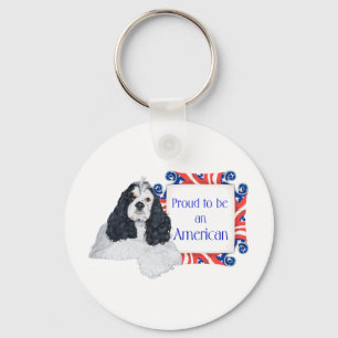 Porte-clés Cocker Spaniel Américain Patriotique