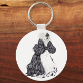Porte-clés Cocker Spaniel BW Parti (Recto)