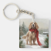 Porte-clés Cocker Spaniel Chien dans Noël de neige (Devant)