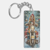 Porte-clés Cocker Spaniel Chien équitation Moto Noël (Devant gauche)
